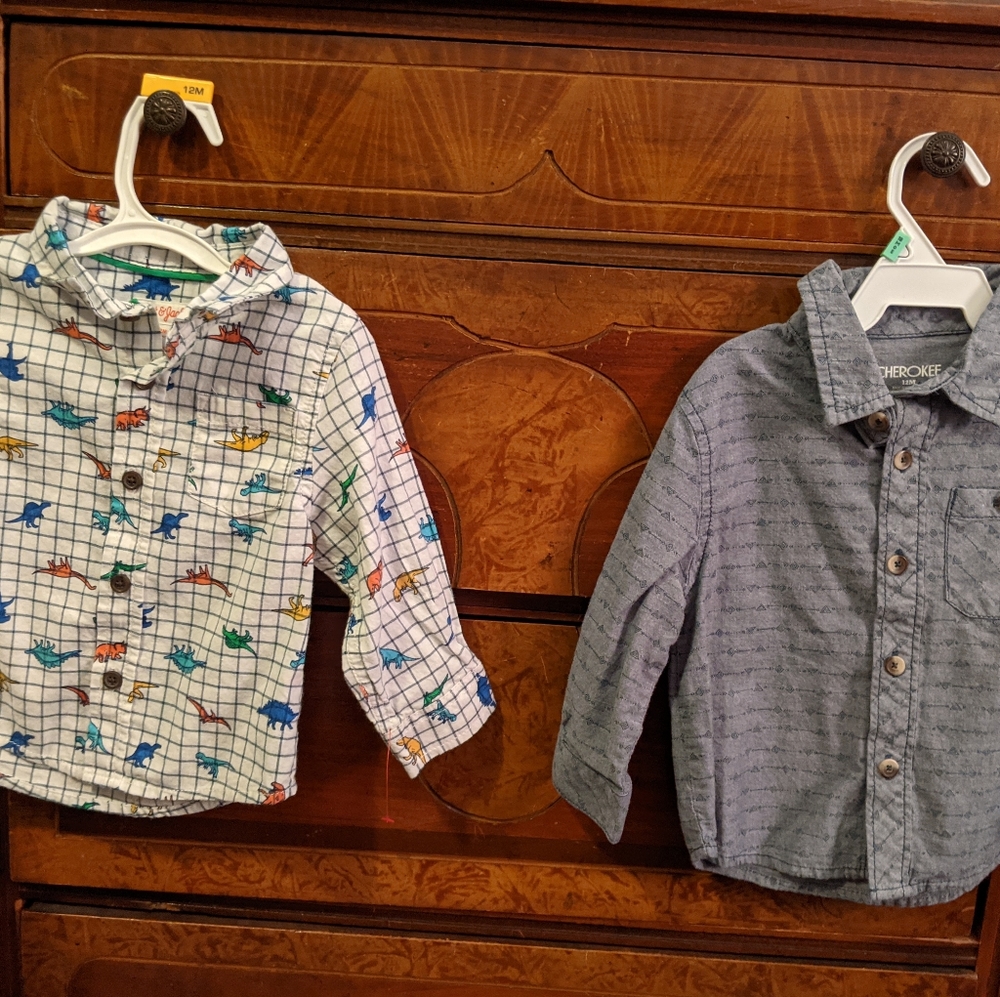 Lot of two 12 mo. Button ups